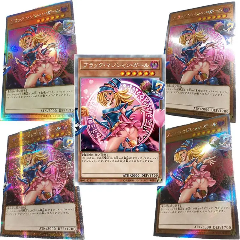 DIY โฮมเมด Yu-Gi-Oh! Black Magician Girl อะนิเมะ Bronzing คอลเลกชันแฟลชการ์ดการ์ตูนของเล่นคริสต์มาสของขวัญ