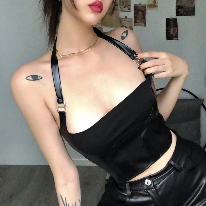 

2025 Summer New Fashion Trendy Halter Neck Base Top Women