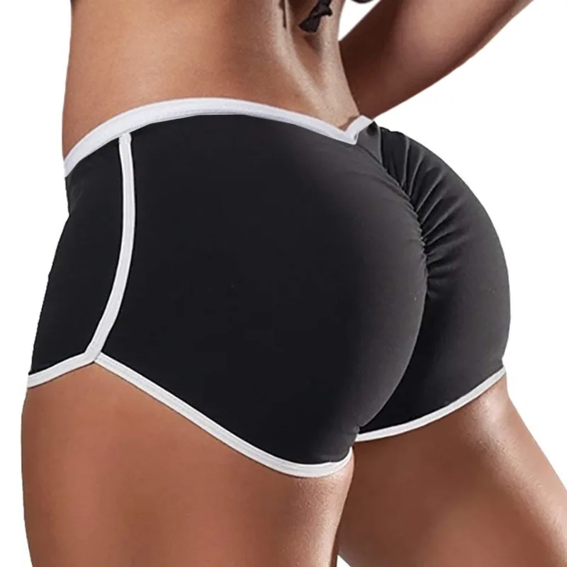 Women's Sports Casual Shorts Oversized Sexy Solid Color Low Waisted Sports Running Tight Lifting Hip Shorts image 3