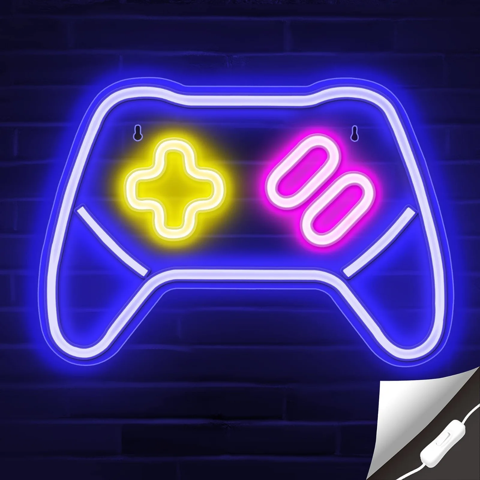 

Game Controller Neon Signs Teen Boys' Gift - Game Zone Signs for Wall, Bedroom, Game Room Decor Cool Gaming Console Neon Light