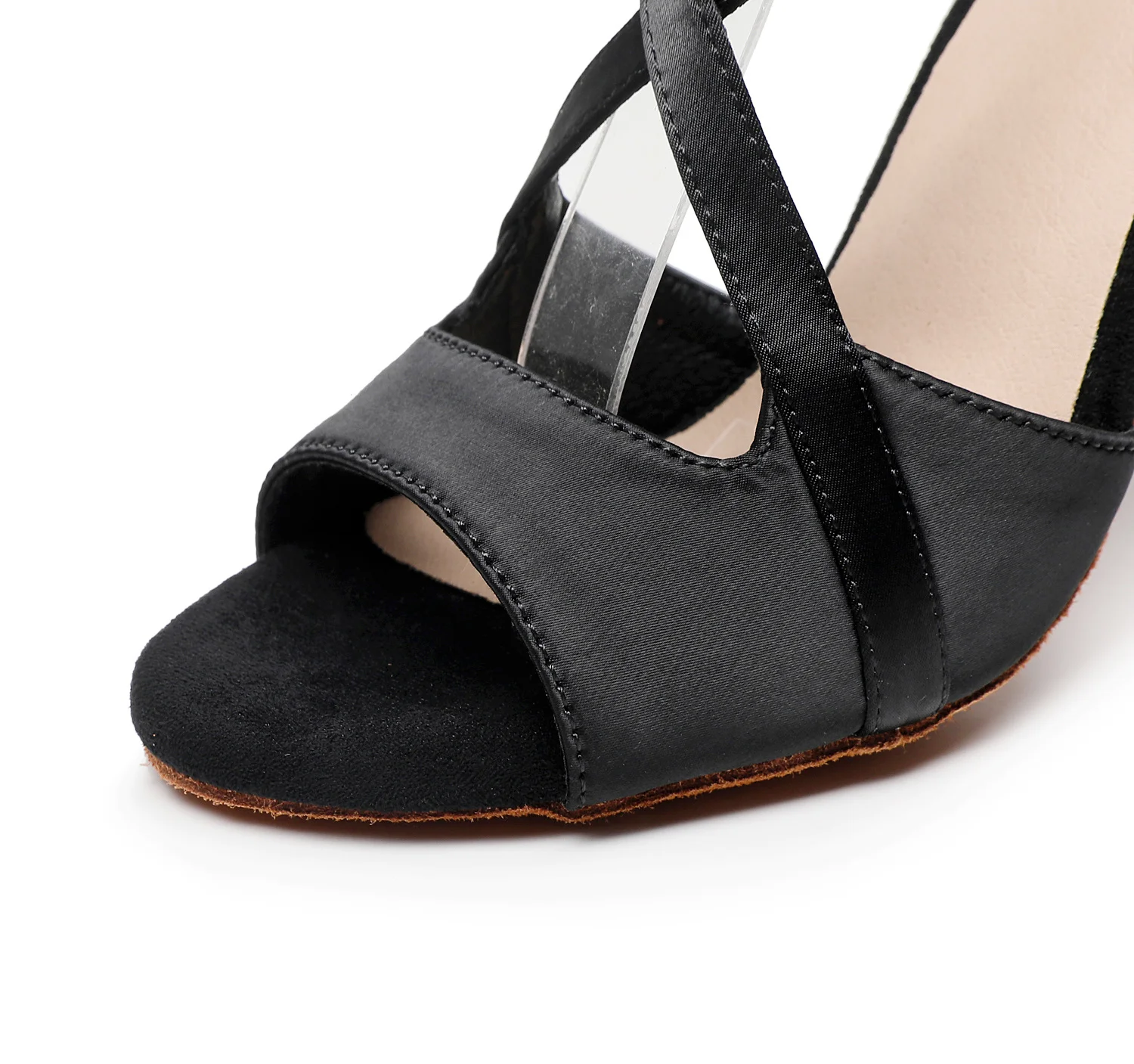 Zapatos de baile latino para mujer, sandalias de satén de tacón alto, color negro, para baile de salón, Salsa, Jazz y Tango, envío gratis