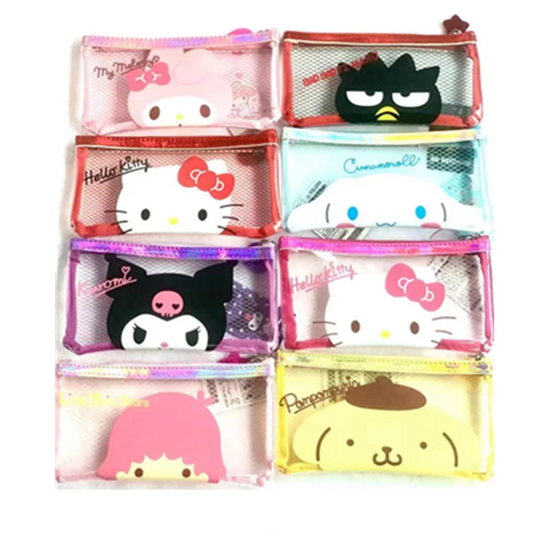 8 pcs/lot Creative Kuromi Melody Cinnamoroll Kitty Pencil Case Cute  Pencil Box Stationery Pen Bag Stationery School Supplies