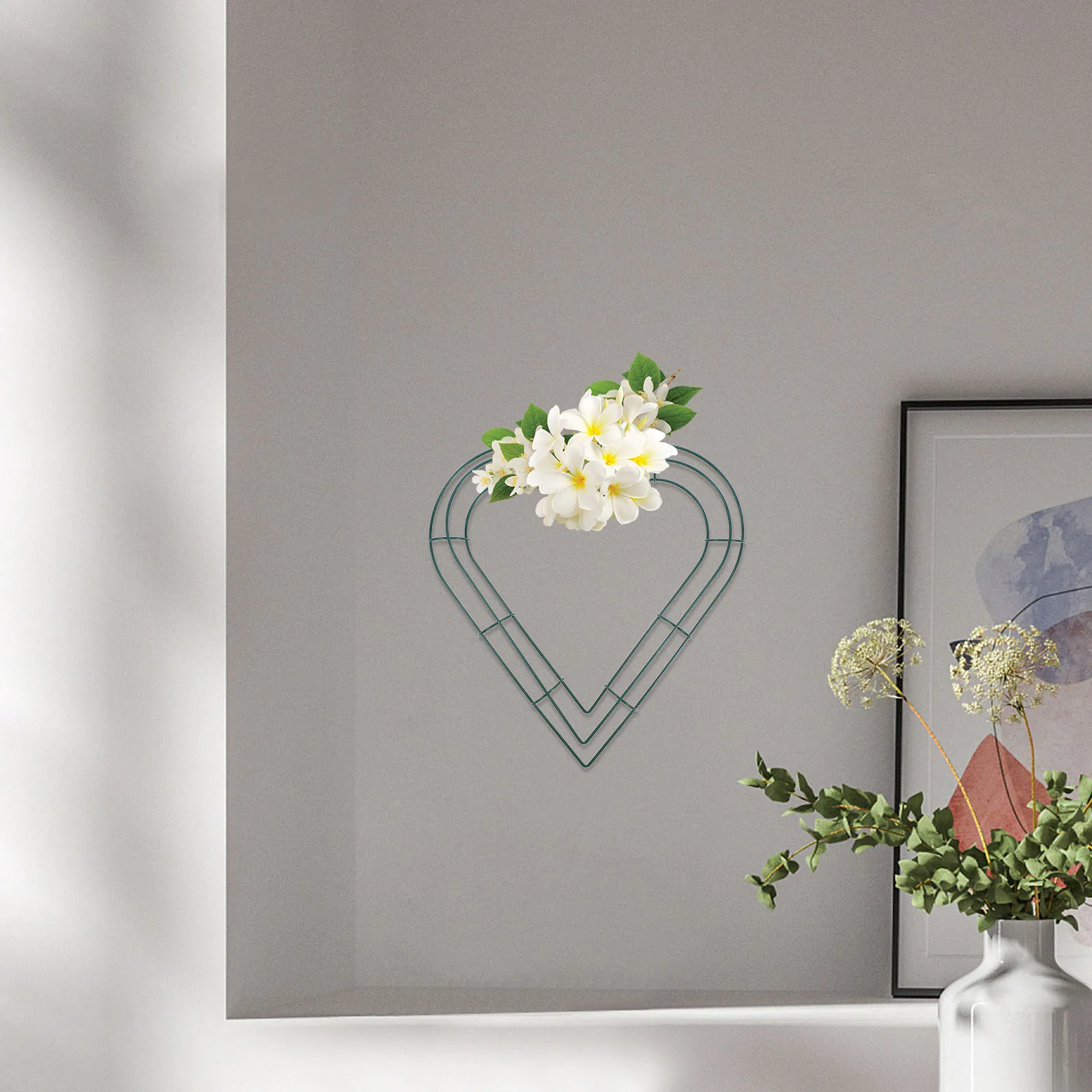 

1Pcs Heart Shape Ring Wreath Iron Loop DIY Accessory Perfect for Christmas Holidays Indoor Outdoor Decoration Iron Ring