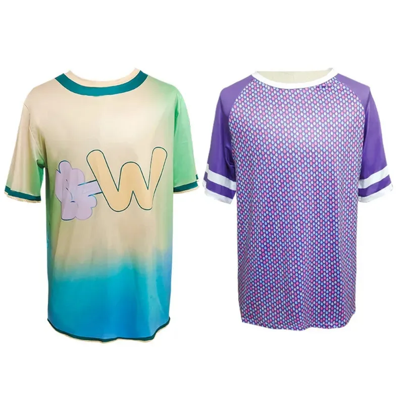 2025 yiyi فيلم عنصري واد تأثيري ازياء الكبار موضة الطباعة تي شيرتات قصيرة الاكمام طفل دور اللعب موحدة هالوين كرن #2