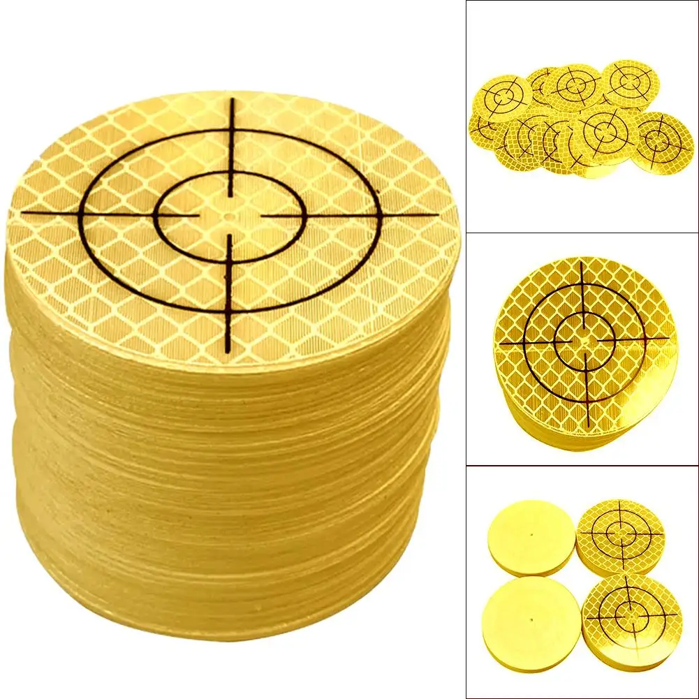 100pcs 20/30/40/50/60mmtotal Station Reflector Reflector Silver Reflective Target Circular Self Adhesive Reflective Film