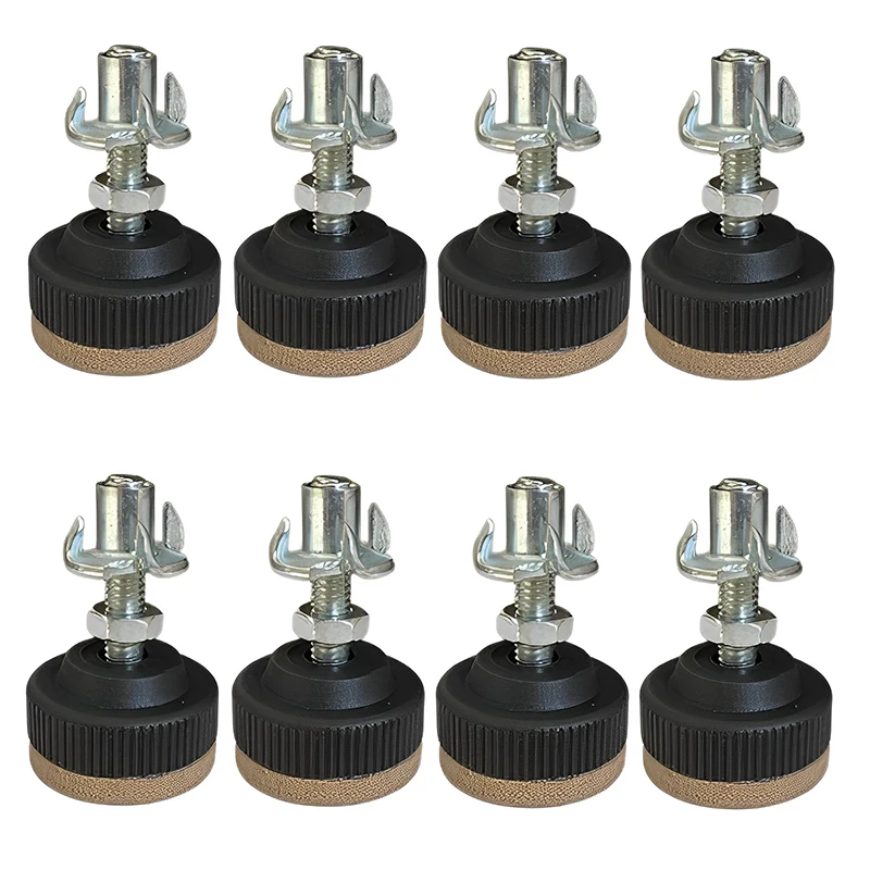 8Pcs Adjustable Felt Chair Feets Durable Table And Chair Leveling Feets High Balance Wood Furniture Feets 42mm Base Diameter