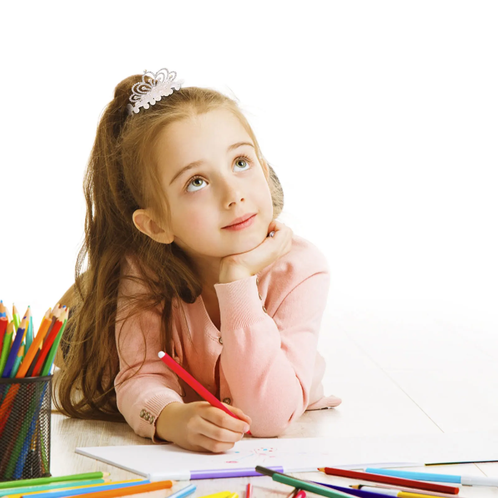 

3pcs 'S Crown Hair Ties Pearl Beaded Ponytail Holders Girls Sparkly Accessories Adjustable Hair Bands For s Parties