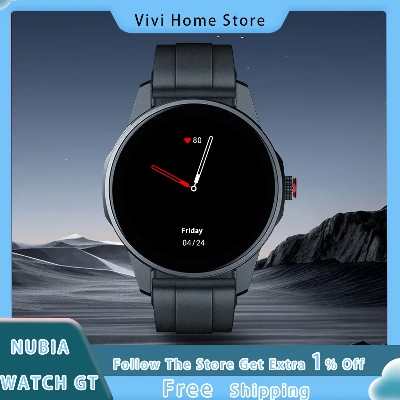 Nubia Watch GT Smartwatch Bluetooth Calorie Recording Health Monitoring Ultra Long Battery Life Custom Sports Watch