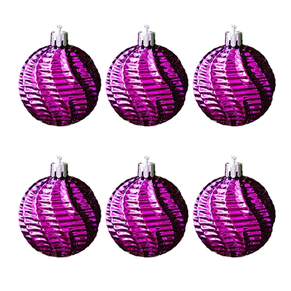 Transparent Electroplated Christmas Ball Ornaments Set 6CM Diameter Plastic Hanging Decor For Festive Home And Event Use