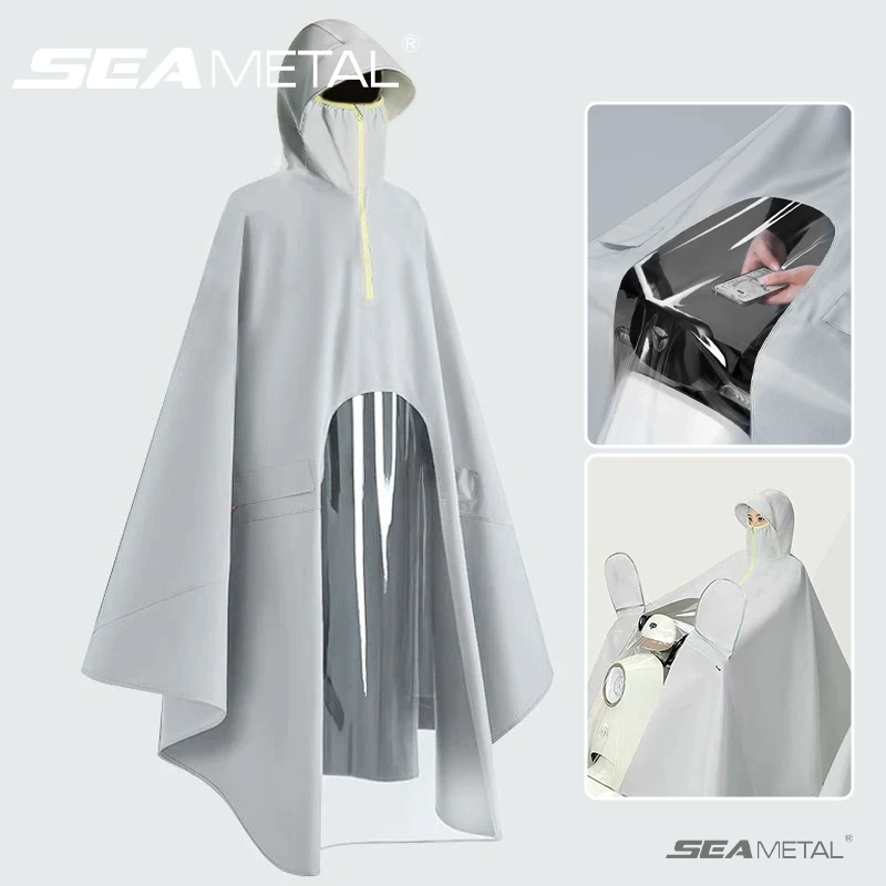 SEAMETAL Universal Thickened Raincoat Upgrade Full Coverage High Neck Rain Cover Waterproof Rainwear for Outdoor Motorcycle Part