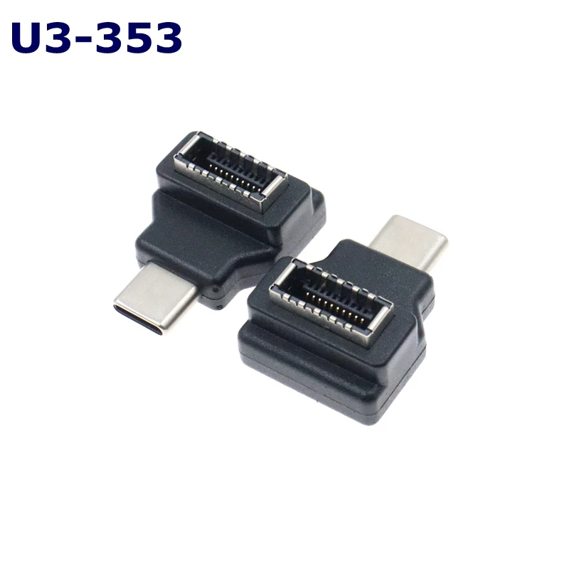 10Gbps Type-E to TYPE-C USB 3.0 Male to Female 90 Degree Right Angle Front USB-C USB3.1/3.0 Computer Motherboard PCI Adapter