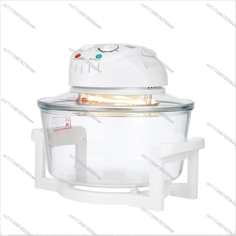 For European British American 110V Glass Visual Air Fryer Light Wave Oven