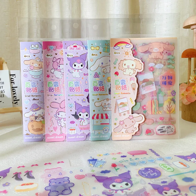 80pcs Sanrio Kuromi Cartoon Frosted Stickers For Girls' Handbags Diy Decorative Stickers For Stationery And Office Stickers