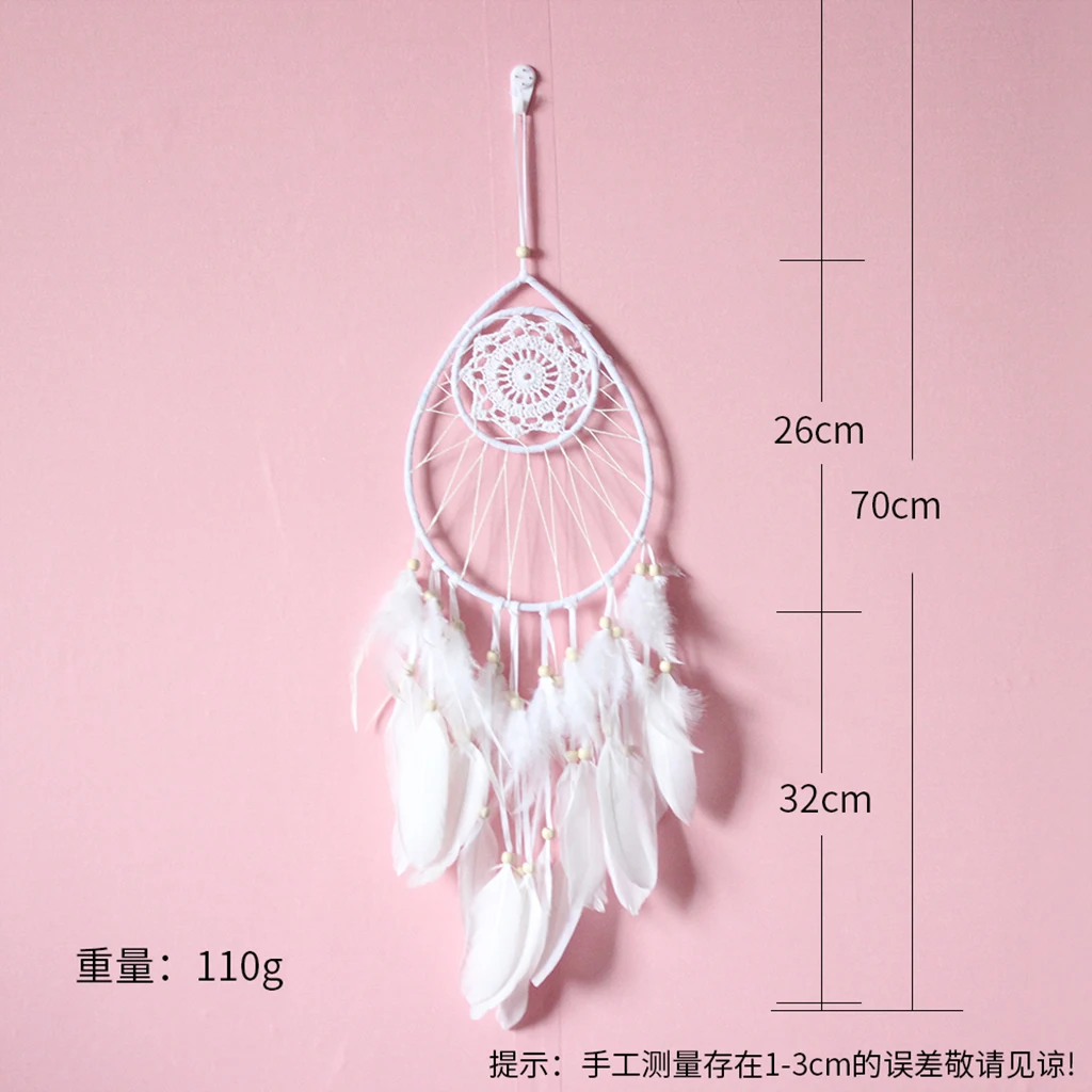 Fresh with Feathers Drop Shape Handmade Wall Hanging Ornaments