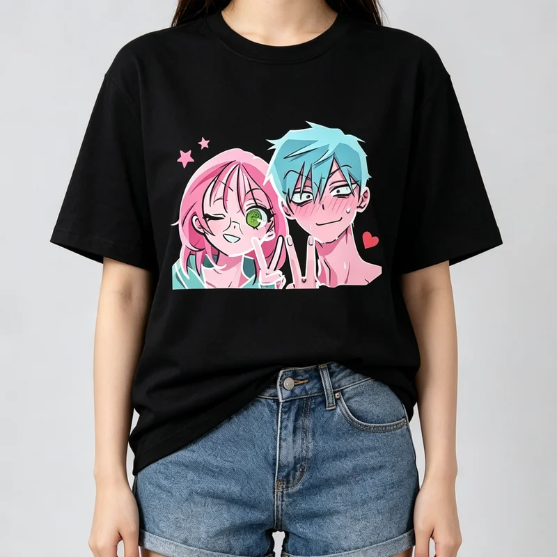 Alien Stage Music T Shirt for Men Women Cotton Top Tee Priting Cartoon Round Neck Short Sleeve Japanese Anime Graphic Y2k Top