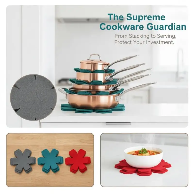 12Pcs Non-Stick Felt Pan Protectors Anti-Scratch Cookware Divider Pads for Kitchen Stacking & Camping Travel