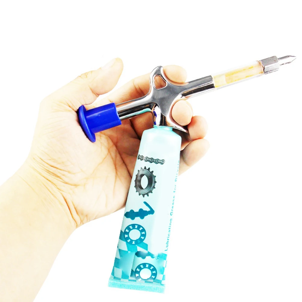 Bicycle Grease Injector Gun Bicycle Grease Gun Ergonomic Bike Lubricant Injector Bike Lubrication Tool for Headset Bearing