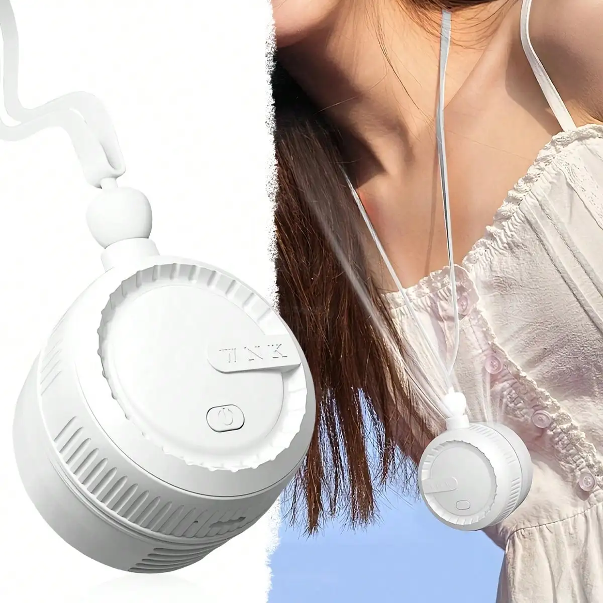

Foldable Neck Fan, Powerful USB Rechargeable Portable, Slouchy Outdoor Desktop Dual-Use, Mini Portable Cooling Device, Hands-Free Summer Essential