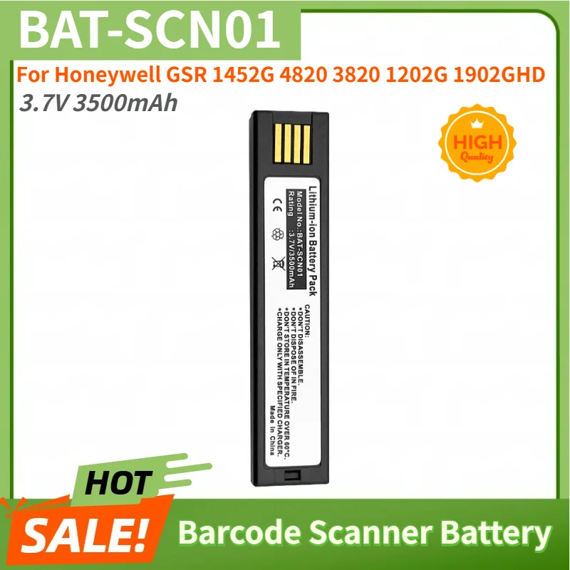 For Honeywell GSR 1452G 4820 3820 1202G 1902GHD Barcode Scanner High Quality BAT-SCN01 3.7V 3500mAh Replacement Battery