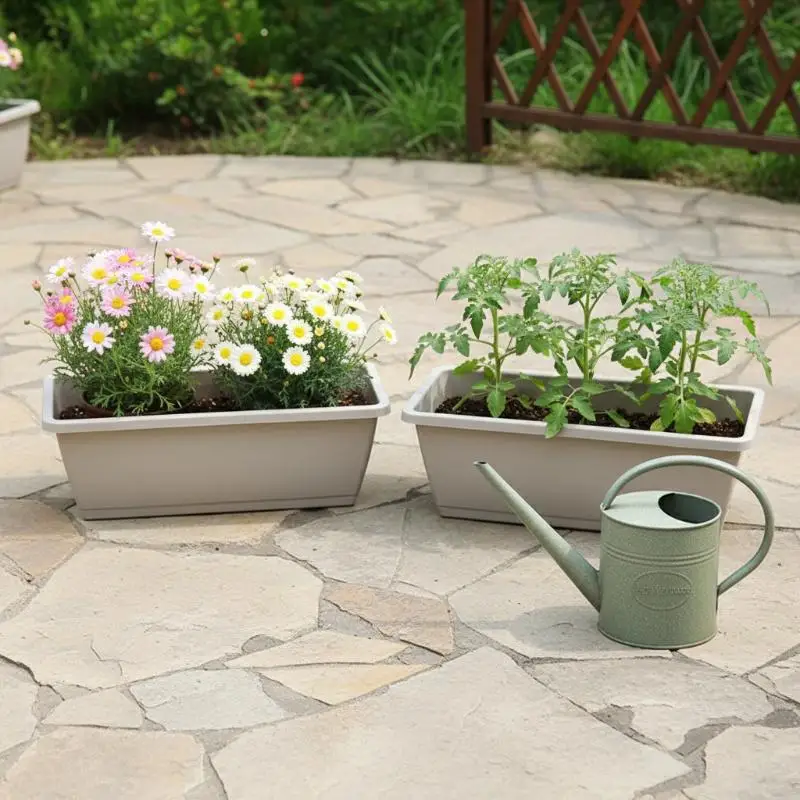【CCA】Self-absorbing Flower Pot Base Drainage Hole And Absorbent Rope Indoor Vegetable Growing Pot Plants Cuttings Pot For Home