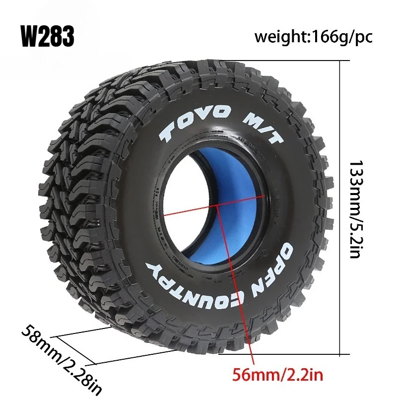 2.2 Inch RC Crawler Tires for 1/7 1/8 RC Car MK07 Yikong MJX CROSSRC Universal Off-Road Tyres