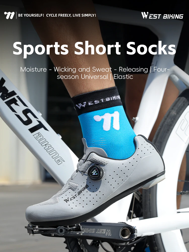 AliExpress West Biking WEST BIKING Cycling Sports Short Socks High Elastic Moisture Absorption Bicycle Short Sock Breathable Four Season Bike Equipment