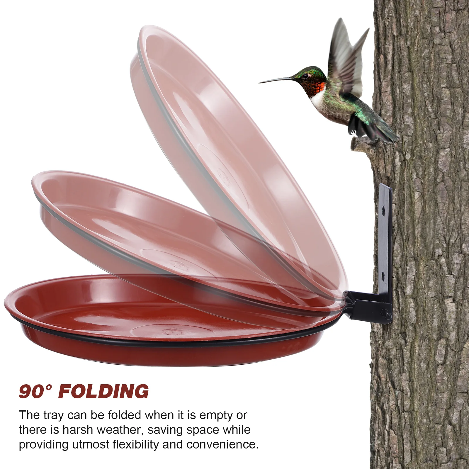 

1 Set Double Layer Bird Feeder Tray 90° Foldable Outdoor Platform For Feeding Bathing Decorative Bird Feeding