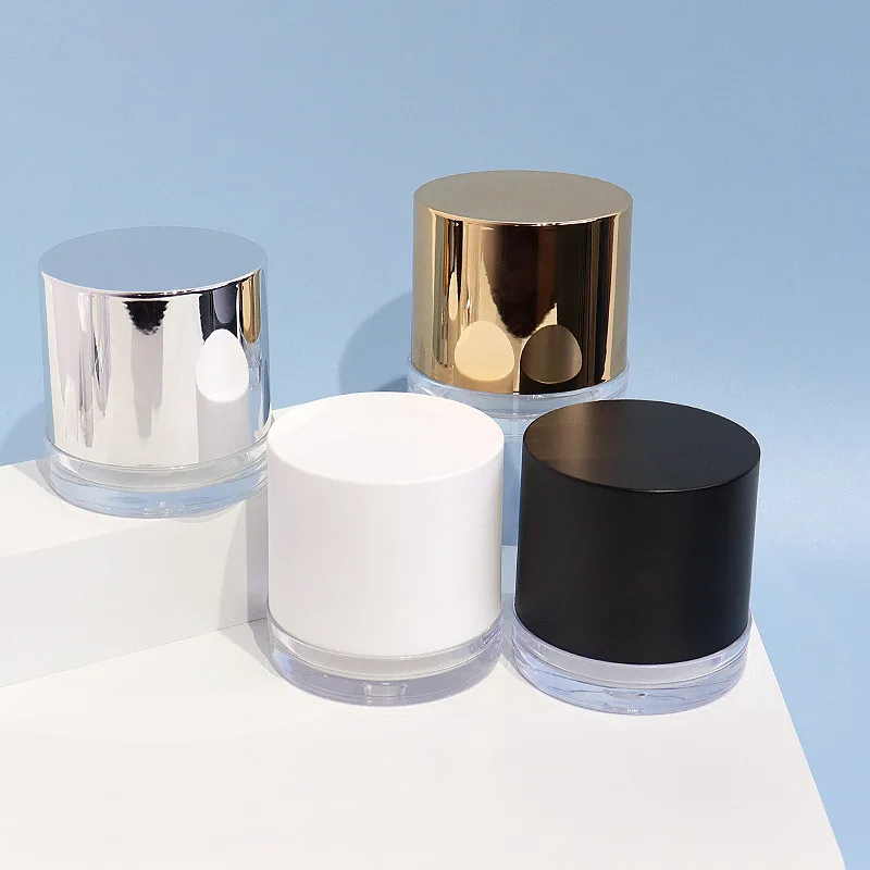 Aesthetic 20g 30g 50g Acrylic Cream Pot, Transparent Cylindrical Skincare Jar, Viral Refillable Cosmetic Packaging