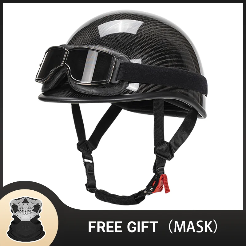 

Cool Style Motorcycle Carbon Fiber Helmet Adult Half Helmet Open Face DOT Approved Motorcycle Cruiser Scooter Helmet