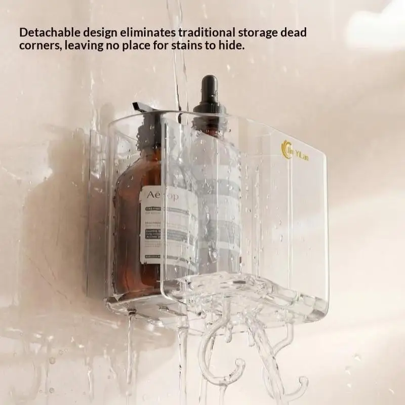 Toothbrush Storage Rack Large Capacity Bathroom Wall-Mounted Storage Box Plastic Organizer For Toothbrushes Toothpaste Razors