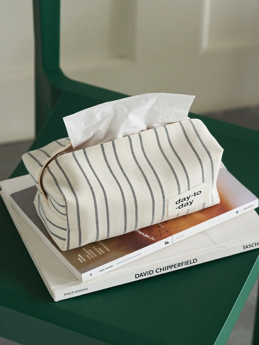 

Коробка для салфеток с полосатым узором для гостиной и столовой, винтажный прямоугольный настольный органайзер для дома