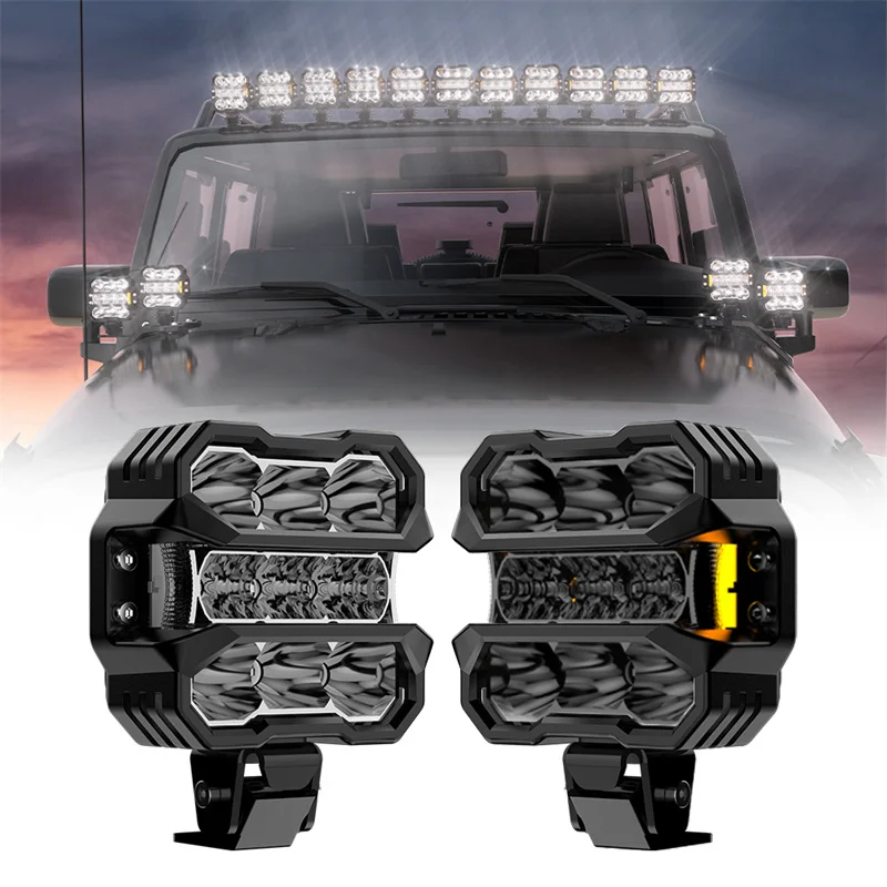 

Светодиодный точечный рабочий свет 24 В 12 В фары Янтарный DRL Дальний свет Прожектор для мотоциклов Jeep Offroad Лодка Трактор Грузовик 4x4 SUV