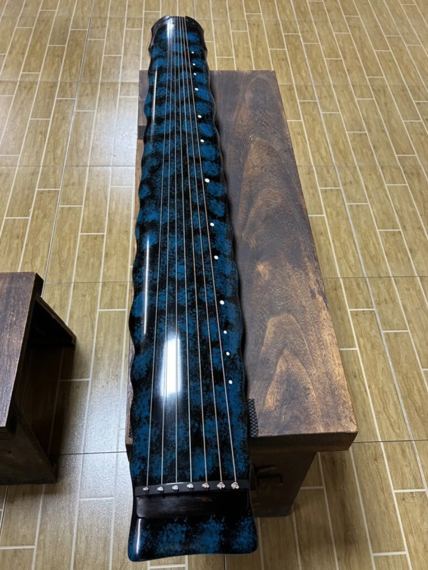 Guqin Luoxia Style Old Chinese Fir Wood Handmade Traditional Chinese 7 String Zither Musical Instrument