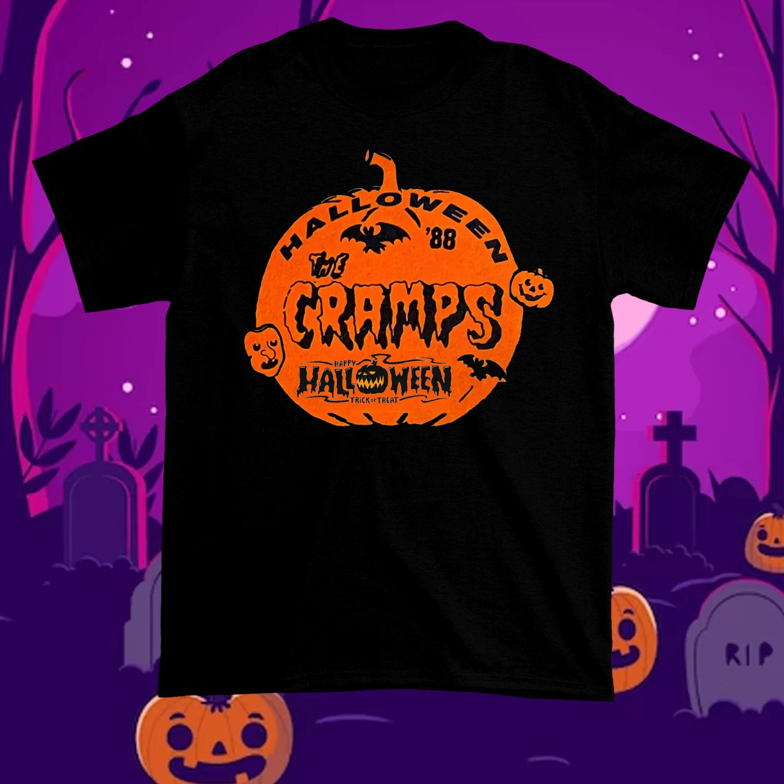 Chemise noire The Cramps pour Halloween, toutes tailles, GS077