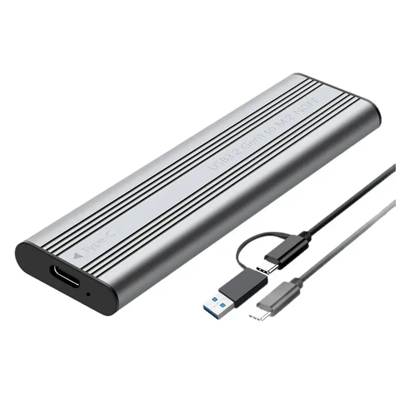 M51K-Metal Heat Dissipation M. 2 SATA Solid State Drive Enclosure USB 3.2 Mobile Hard Disk Box Type-C Interface SATA Protocol SS