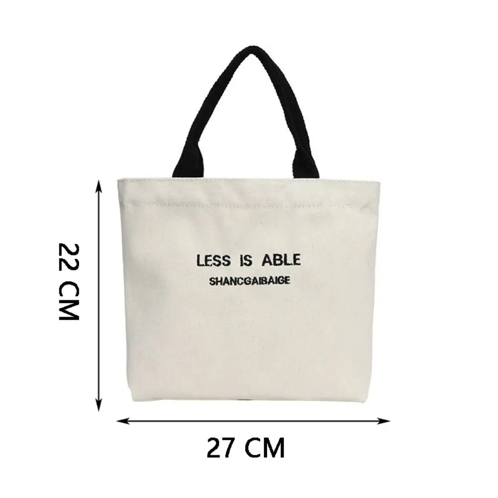 Canvas Women Tote Food Bag Lunch Bag Korean Big Capacity Handbags Lunch Box Cloth Picnic Travel Storage Bags