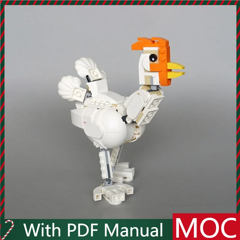 

205PCS MOC White chicken Figure Model Details Modular Building Blocks Kids Assembly Display Toys Festival Surprise Birthday Gift
