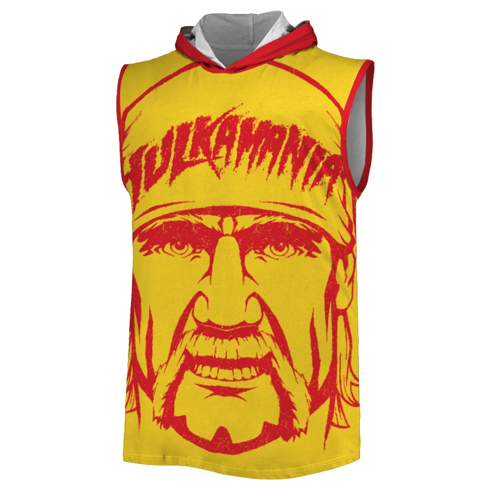 Men's Yellow Hulk Hogan Hulkster Rules Hooded Tank Summer Breathable Gym Tank Top Youth Sports Street Sleeveless Hoodie 2026