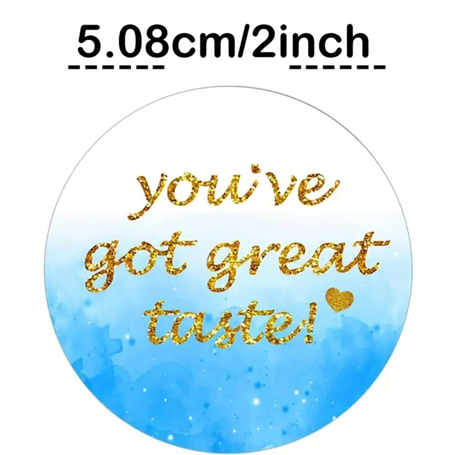 120-Pack You've Got Great Taste! Thank You Stickers, 2-Inch Elegant Blue and Golden Round Labels