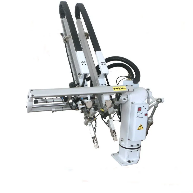 Pneumatic manipulator arm or industrial robot arm and robot manipulator for injection molding machine