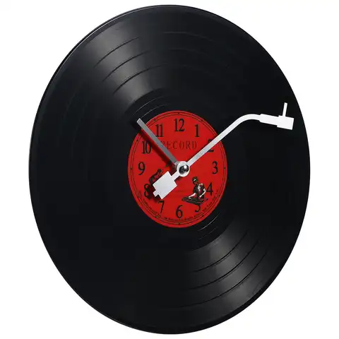 Vinyl Record Wall Clock Home Decor Artistic Black Music Cute Decorative Vintage Office