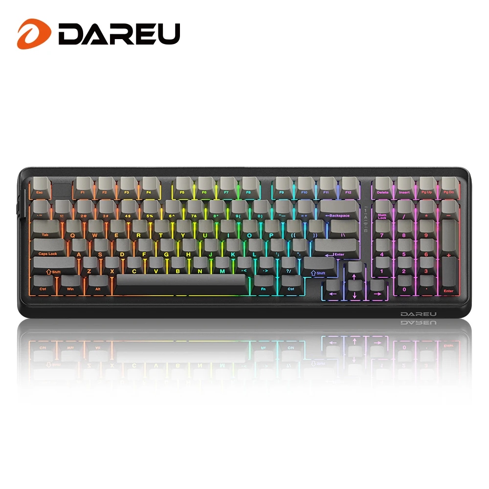 DAREU Mechanical Wireless Wired Gaming Keyboard RGB Backlight PBT Keycaps Hotswappable, Gasket Structure Keyboards for Computer