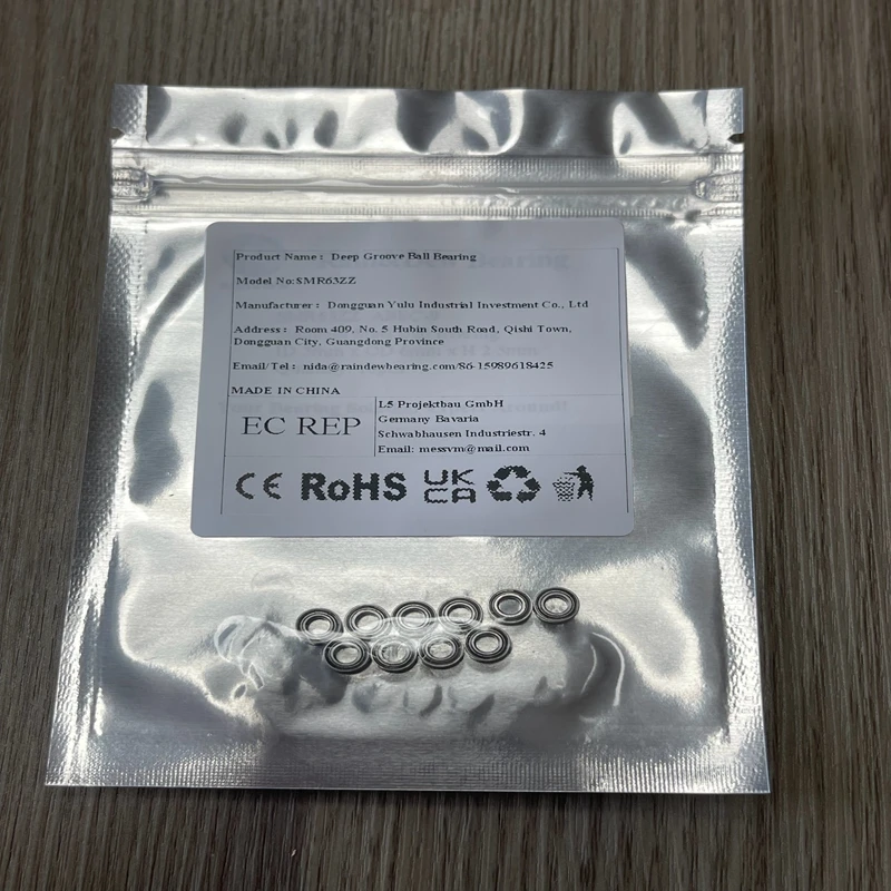 

10PCS SMR63ZZ 3X6X2.5 mm Bearing ABEC-7 Stainless Steel Ball Bearings for Drone Gimbal Motors RC Servos Low Noise