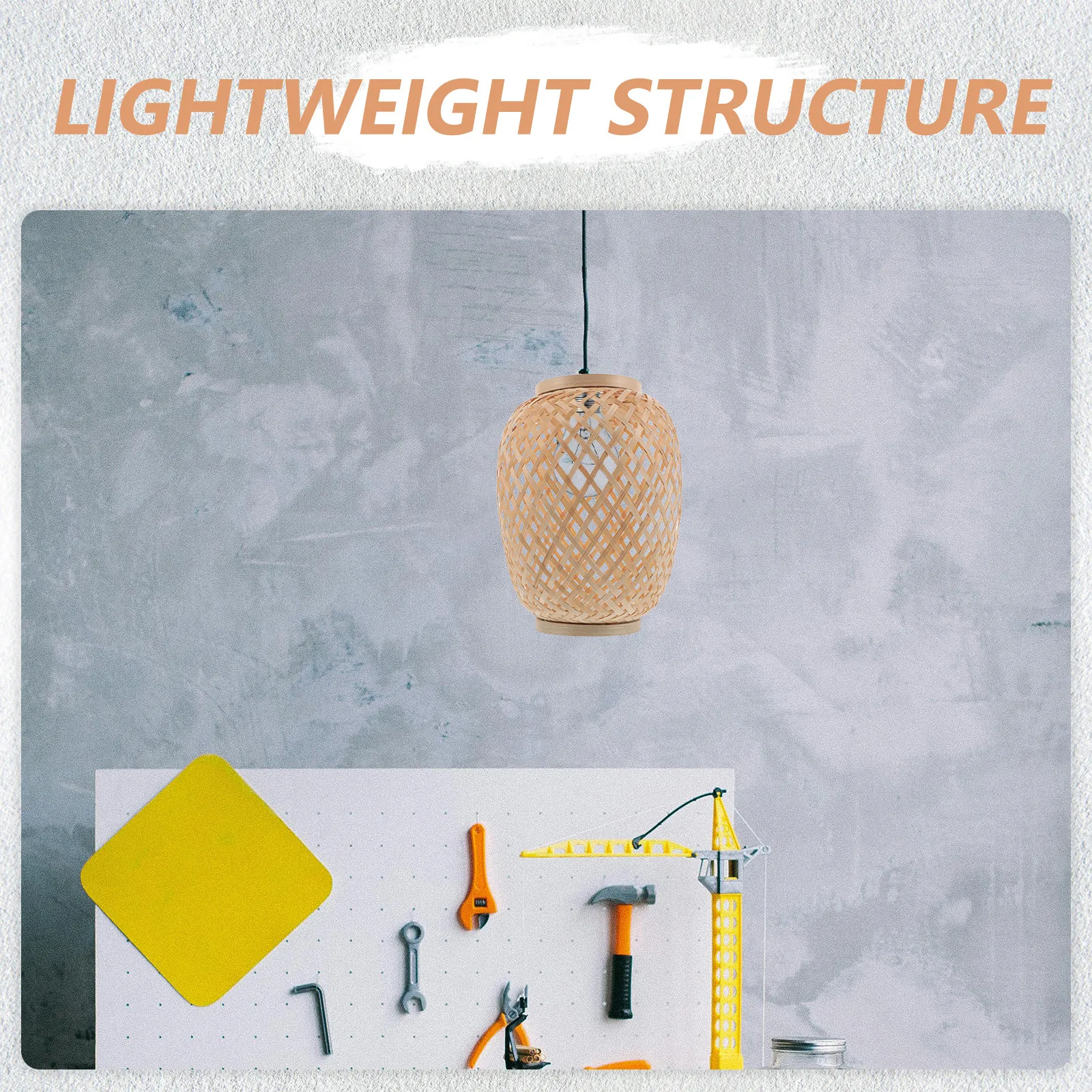 Bamboo Woven Lamp Shade Rustic Pendant Light Cover Handwoven Hanging Lamp Shade Replacement for Ceiling Light Fixture