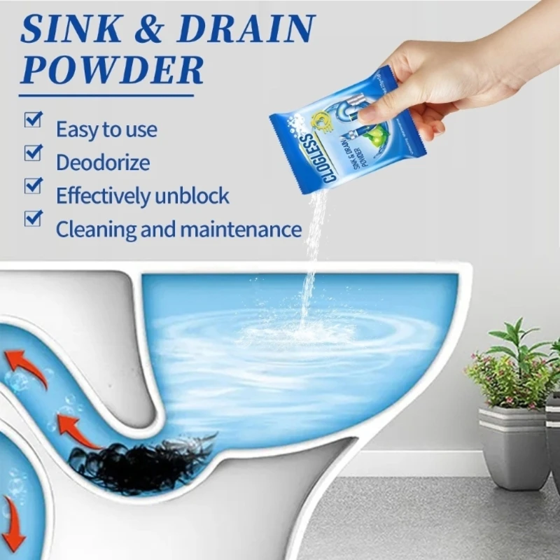 Professional Drain Cleaning Agent Sink Drain Powder Clears Clogs in Various Drainage System Maintain Smoothly Running