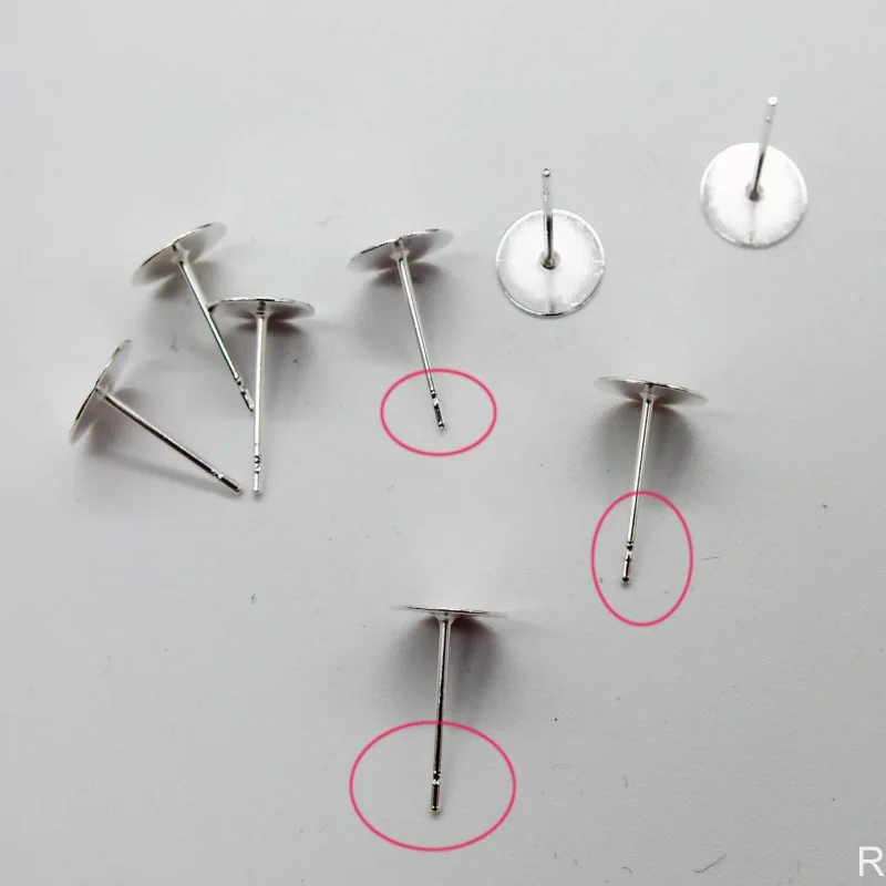 Wholesales Bulk High quality 1000pcs/lot Silver Plated Earring Stud With 4mm Flat Base Jewelry Findings