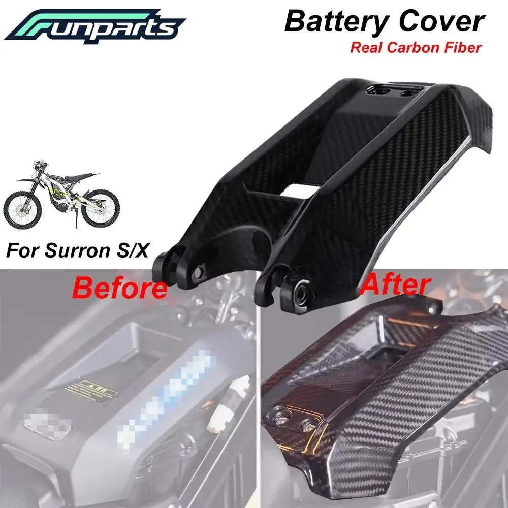 

Funparts Battery Cover Carbon Fiber Motorcycles Accessories Battery Guard For Surron Sur Ron Lightbee X S L1E Electric Bike Part