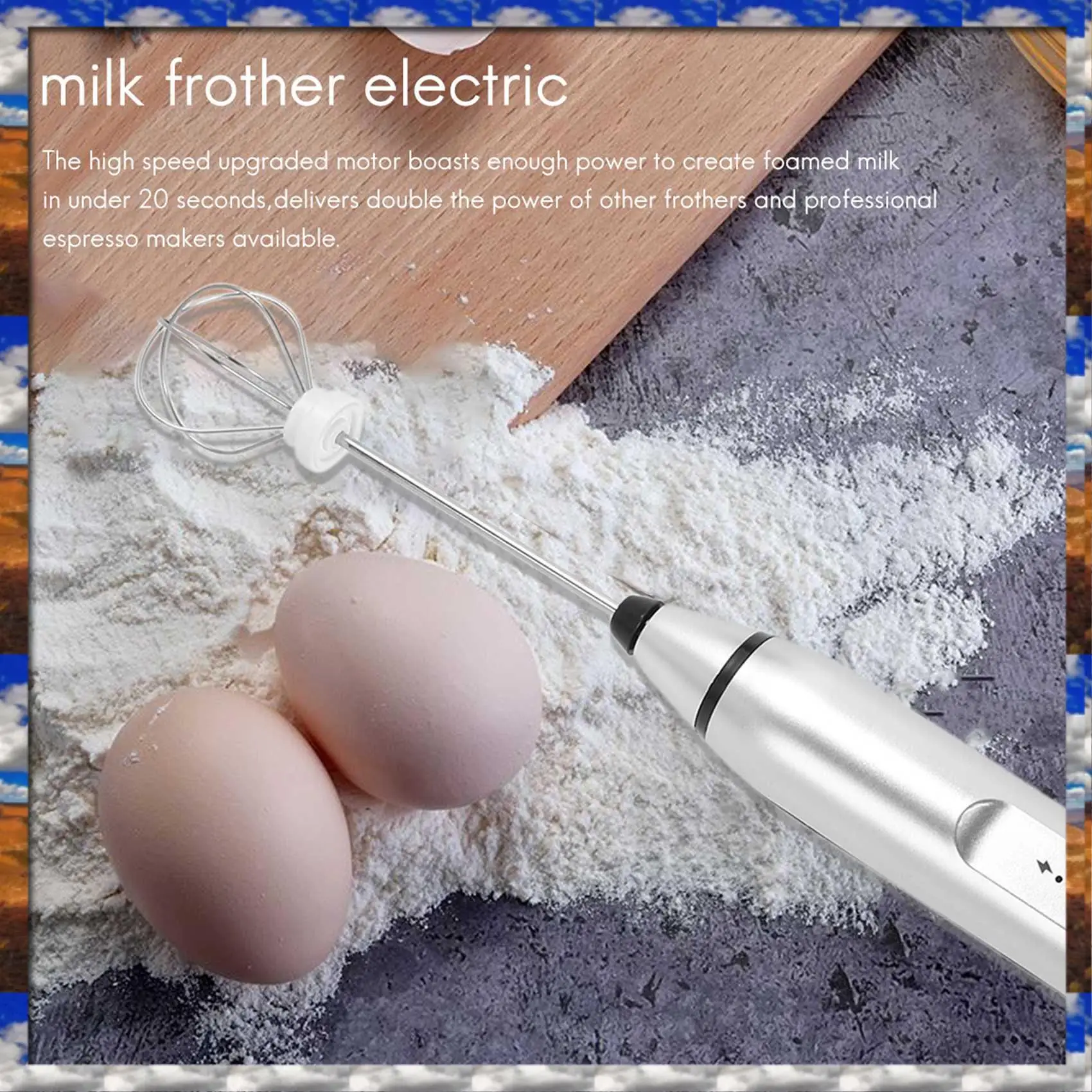 Top Sale Rechargeable Electric Milk Frother With 2 Whisks, Handheld Foam Maker For Coffee, Latte, Cappuccino, Hot Chocolate, Dur