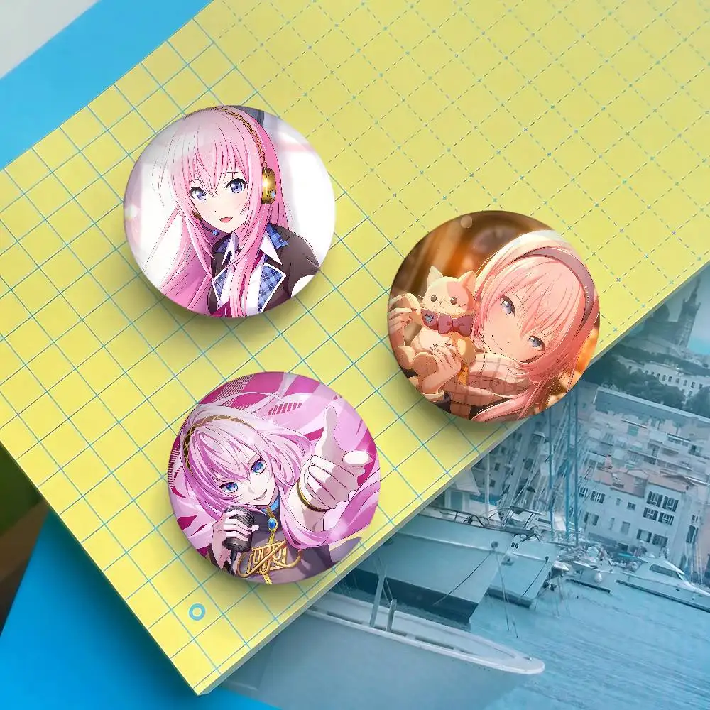 Virtual Singer L-Luka Round Exquisite Badge Brooches Creative Pins For Clothes Hat Backpack Gift Accessories