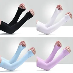 Ice Silk Sun Protection Arm Covers Unisex Elbow Cover Outdoor Cycling Running Fishing Driving Cool Anti-UV Arm Sleeves 1 Pair